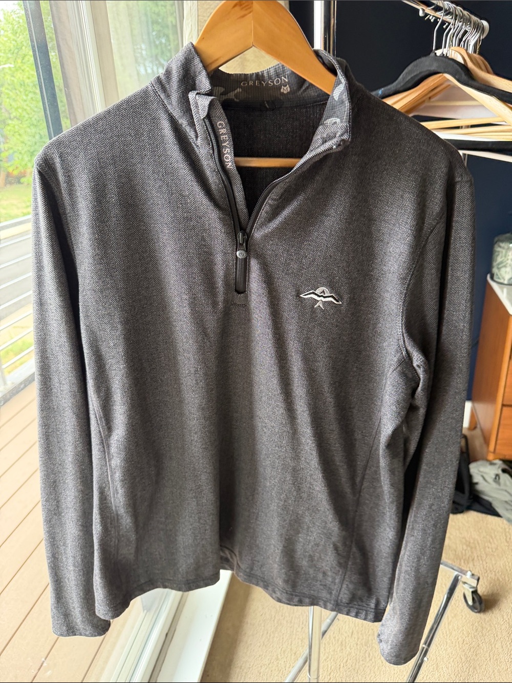 Greyson Men's Dark Charcoal Quarter-Zip Performance Jacket